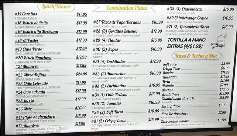 Taqueria Maya's - Sacramento, CA menu_pic