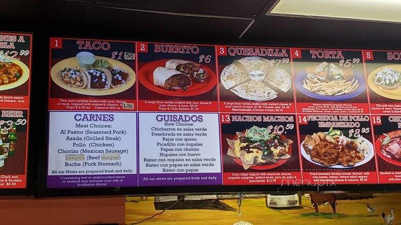 Taquerias El Torito - Kansas City, MO menu_pic