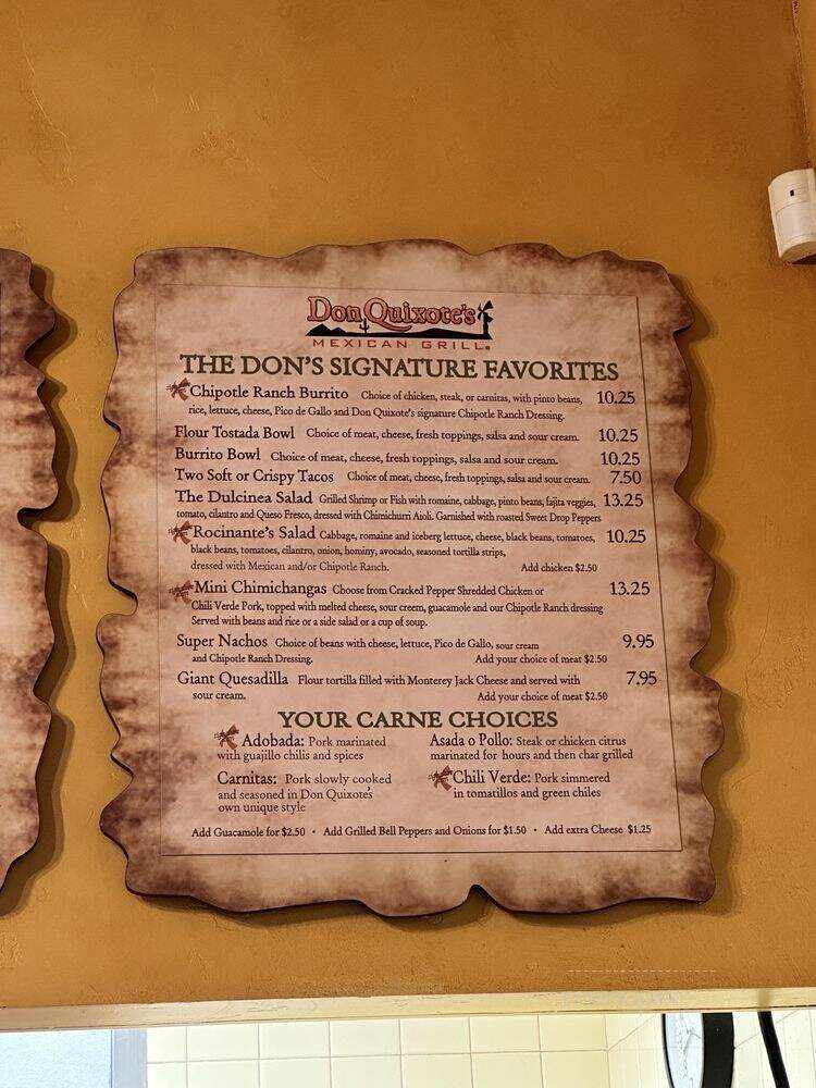 Don Quixote's Mexican Grill - Sacramento, CA menu_pic