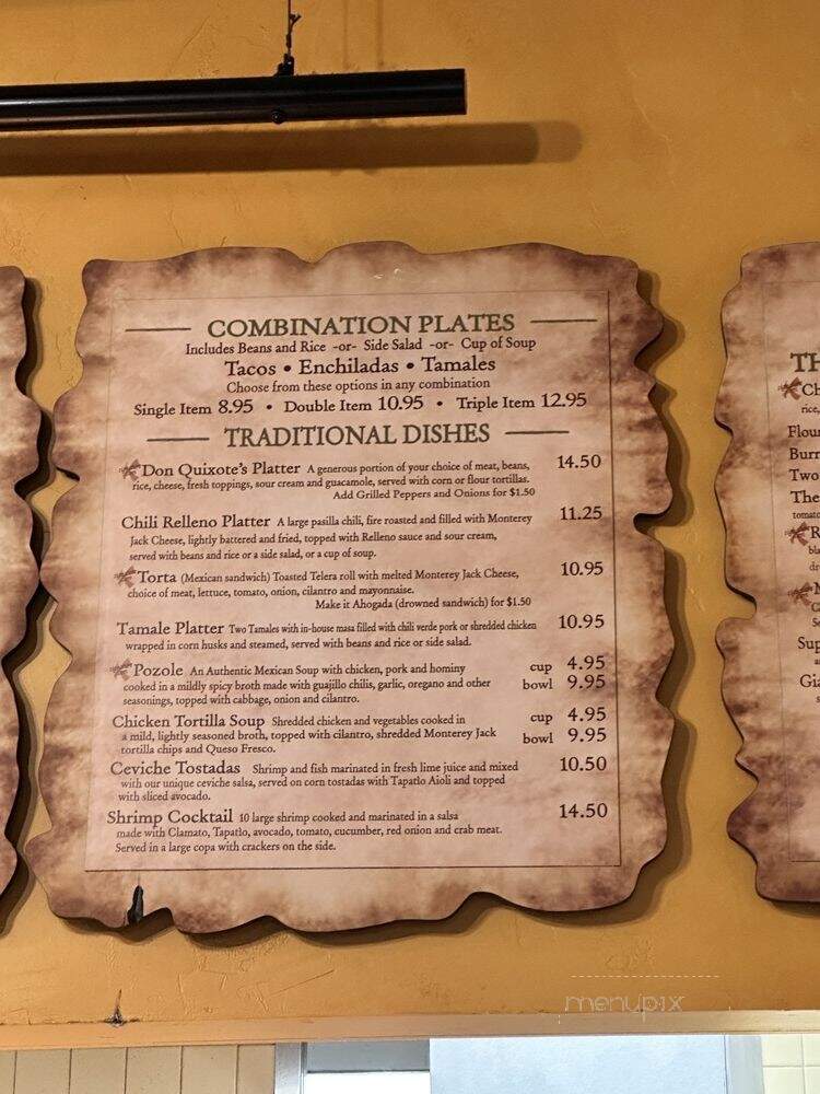 Don Quixote's Mexican Grill - Sacramento, CA menu_pic