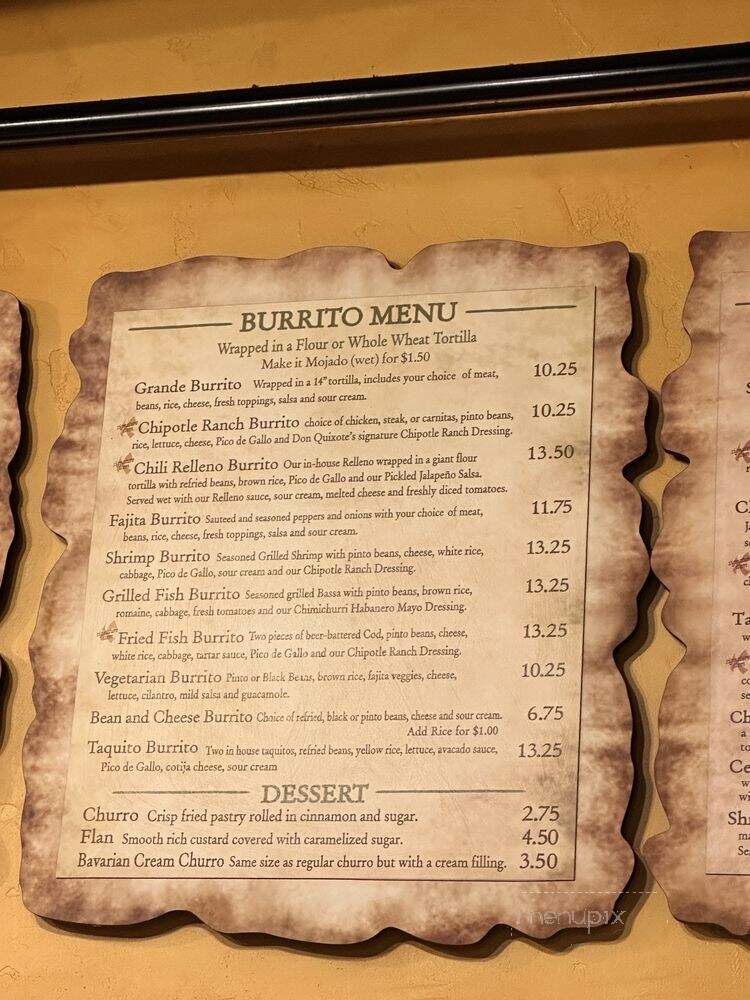 Don Quixote's Mexican Grill - Sacramento, CA menu_pic