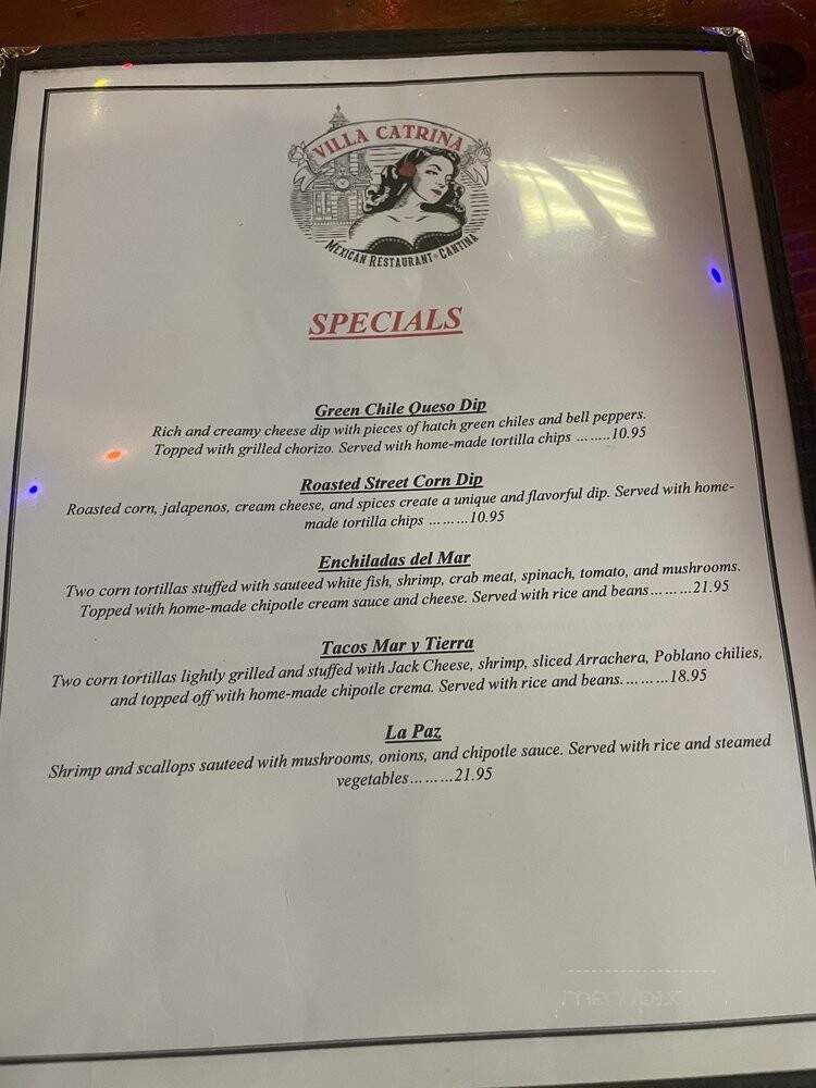 Villa Catrina - Arcadia, CA menu_pic