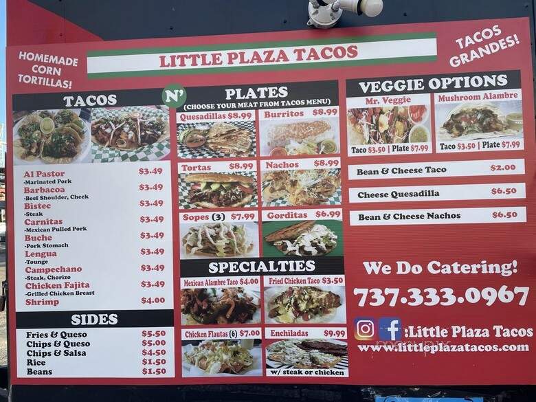 Little Plaza Tacos and More - Austin, TX menu_pic