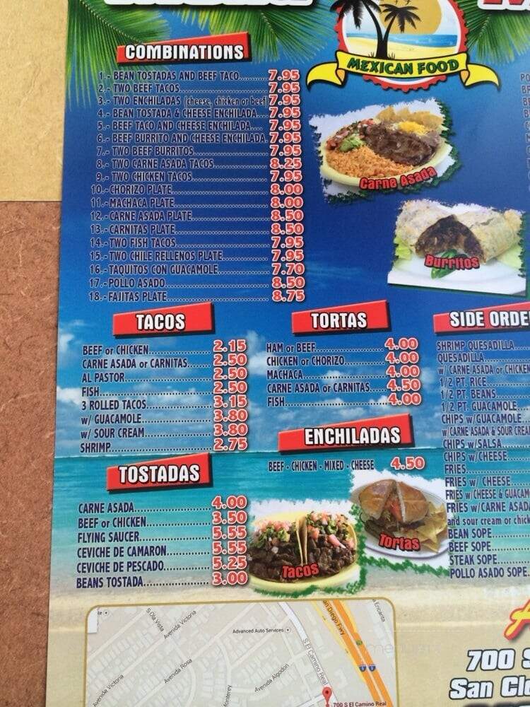 Adolfo's Mexican Food - San Clemente, CA menu_pic