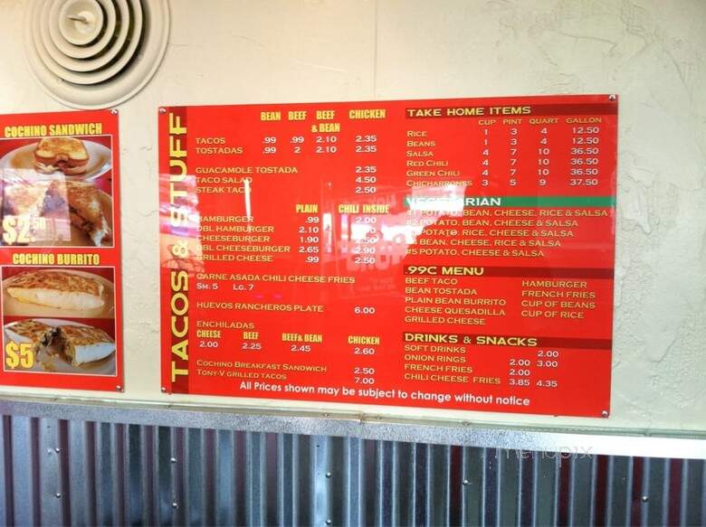 Bubba Chinos - Denver, CO menu_pic