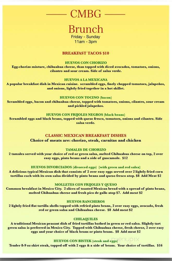 Cesar's Margarita Bar & Grill - Chicago, IL menu_pic