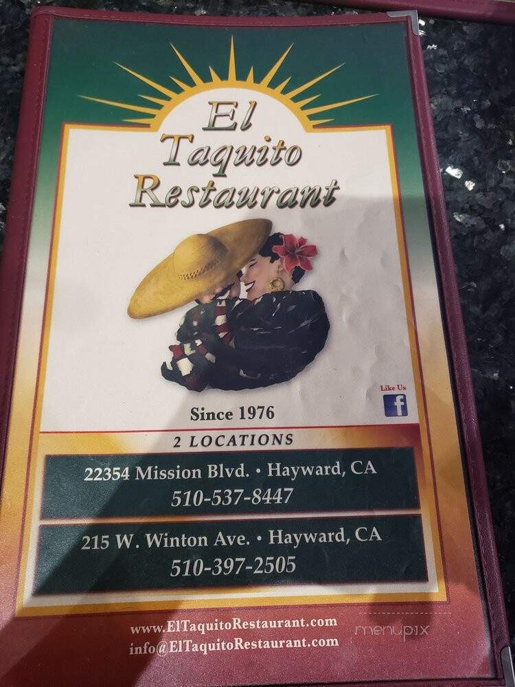 El Taquito Restaurant #2 - Hayward, CA menu_pic