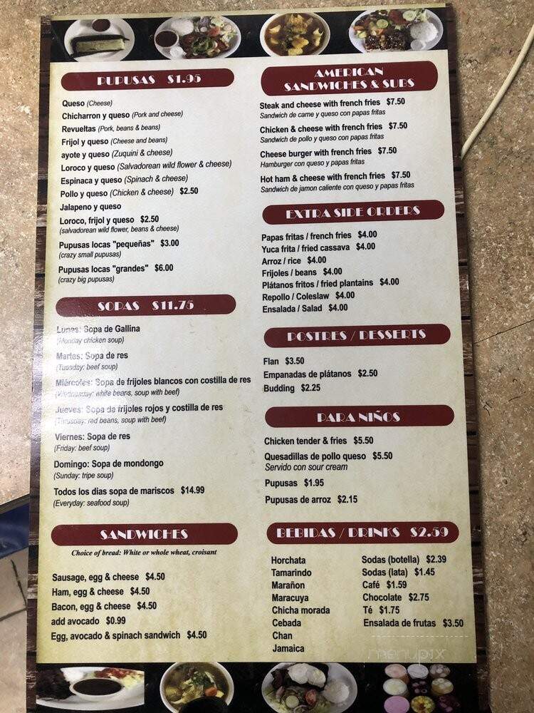 Pollo Ala Vista Restaurant & Carry - Gaithersburg, MD menu_pic