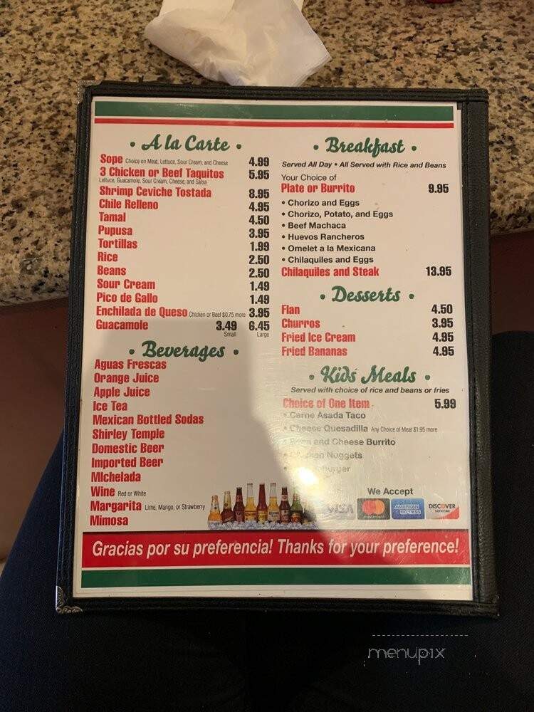 Restuarante Las Cazuelas - Santa Ana, CA menu_pic