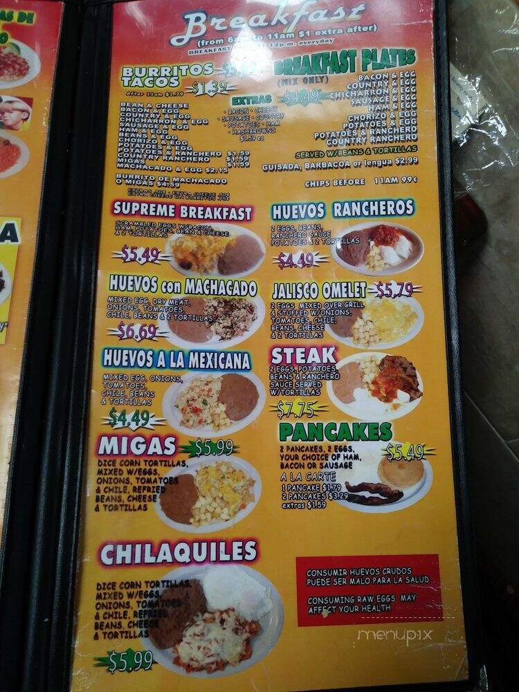 Taqueria Perla Tapatia - San Antonio, TX menu_pic