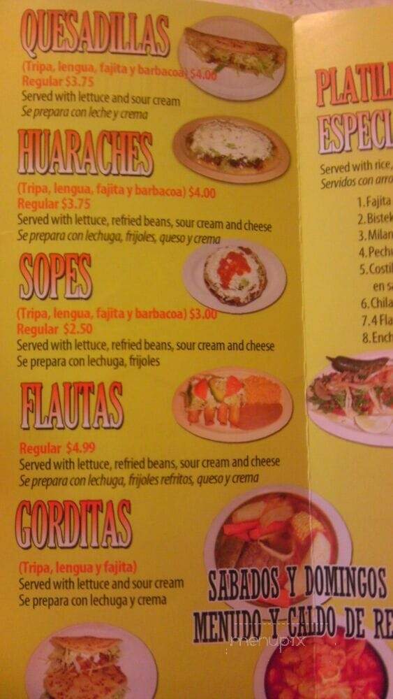Taqueria Y Restaurant - Dallas, TX menu_pic