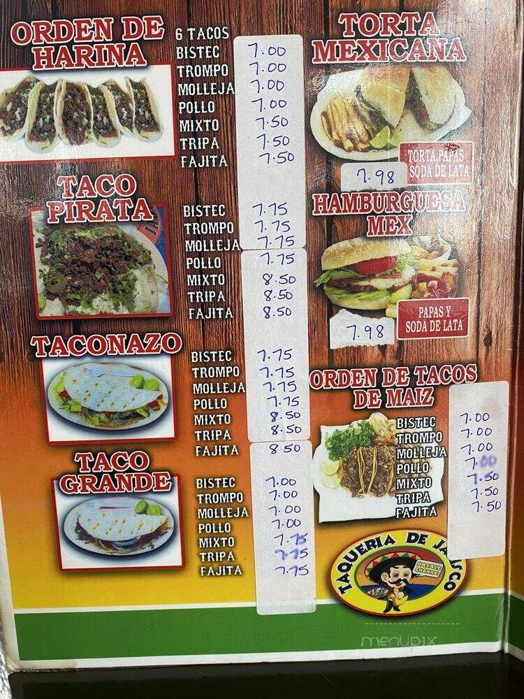 Jalisco Mexico Taqueria - Alamo, TX menu_pic