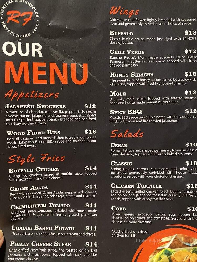 Rancho Fresco Mexican Grill - Modesto, CA menu_pic
