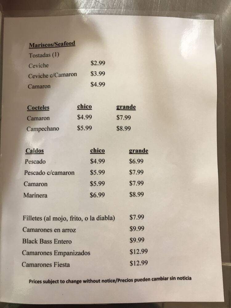 Senor Benjos - El Paso, TX menu_pic