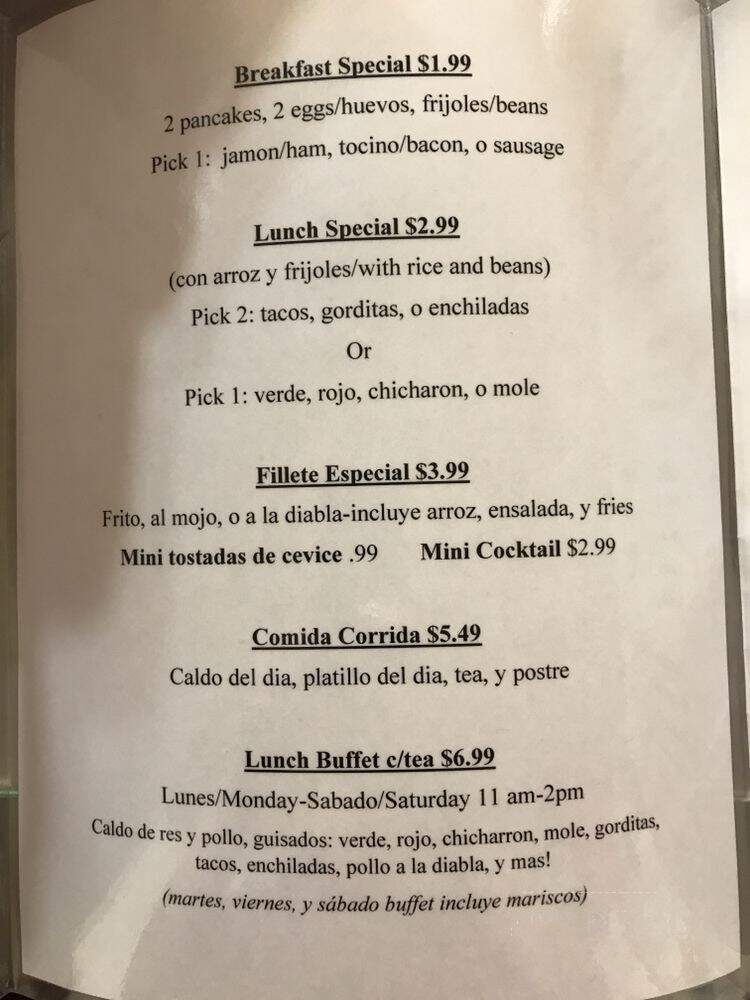 Senor Benjos - El Paso, TX menu_pic