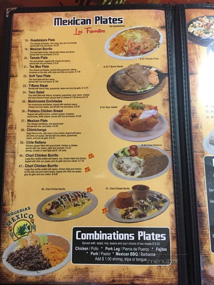 Taqueria Mexico Restaurant - Killeen, TX menu_pic