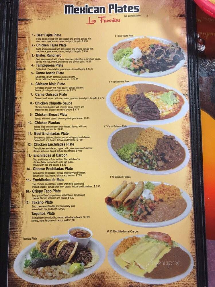 Taqueria Mexico Restaurant - Killeen, TX menu_pic