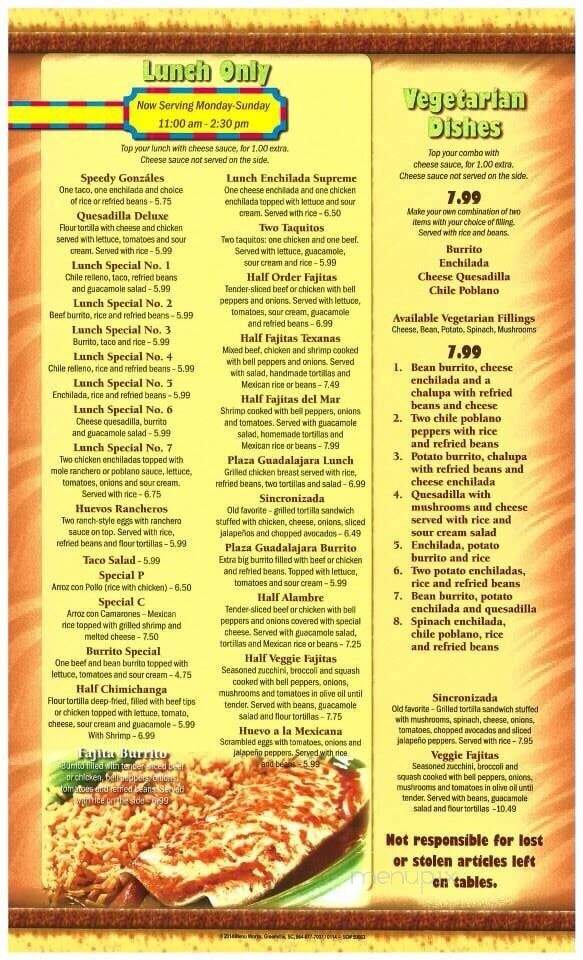 Plaza Guadalajara - Mount Dora, FL menu_pic