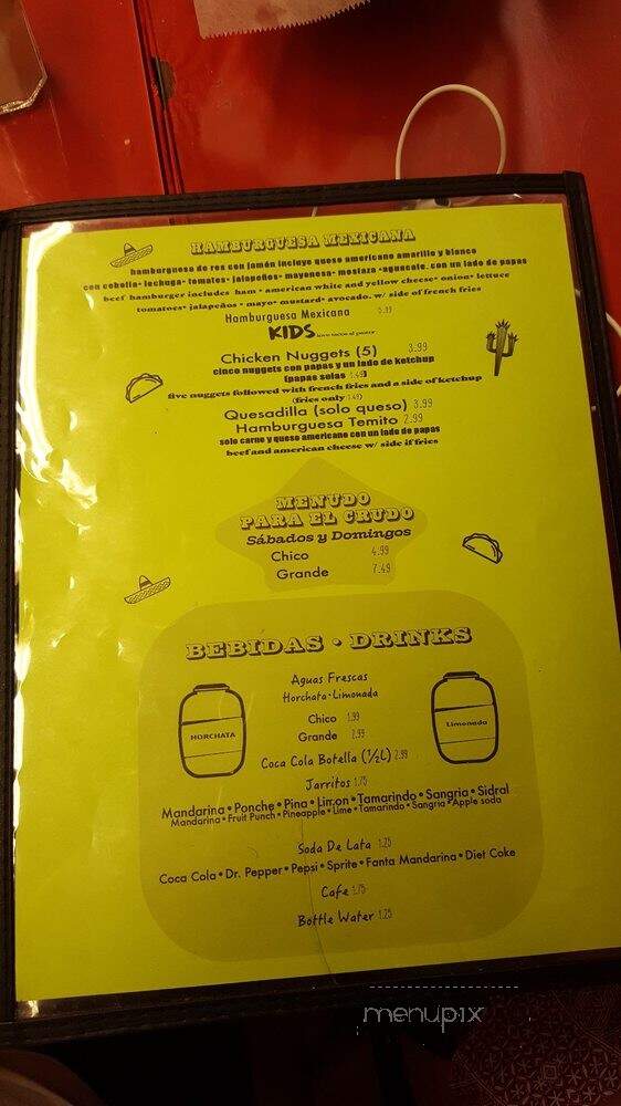 Taqueria Temo - Fort Worth, TX menu_pic