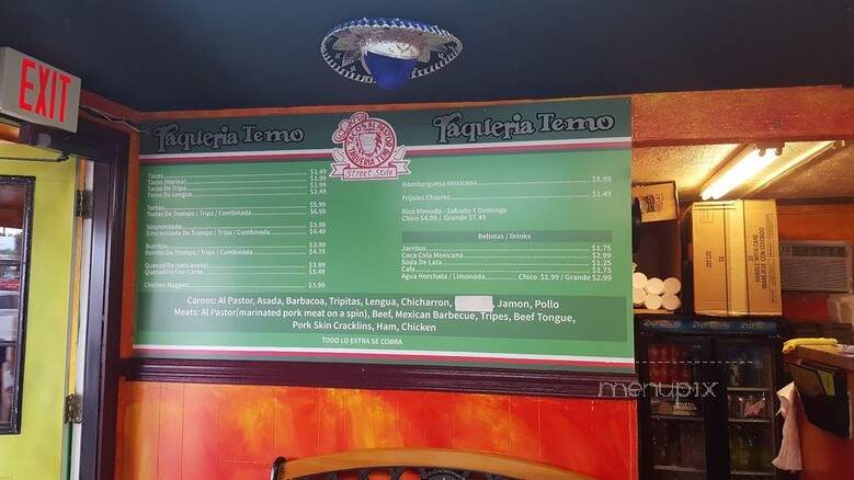 Taqueria Temo - Fort Worth, TX menu_pic