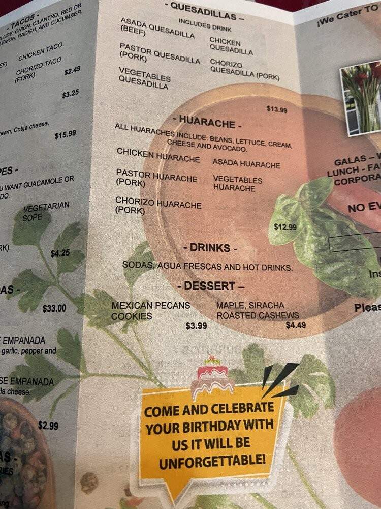 La Villa Cafe - Los Angeles, CA menu_pic