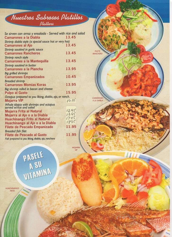 Las Islas Marias de Hanover Park - Hanover Park, IL menu_pic
