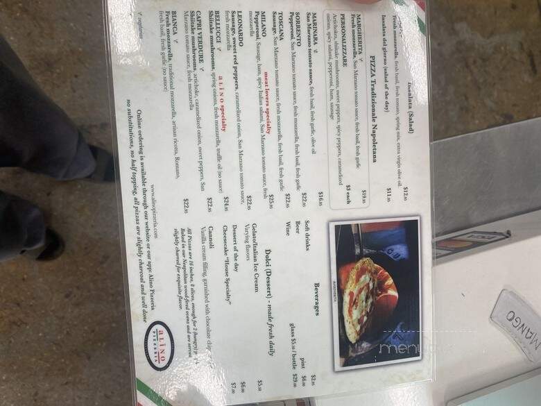 Alino Pizzeria - Mooresville, NC menu_pic