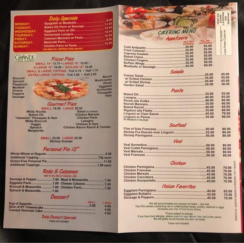 Buongiorno's Pizza & Pasta - Yonkers, NY menu_pic