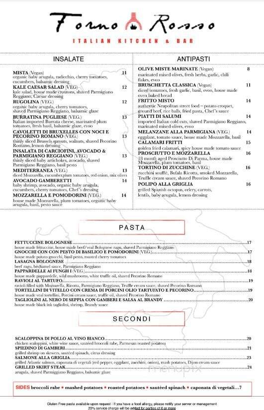 Forno Rosso Pizzeria - Brooklyn, NY menu_pic