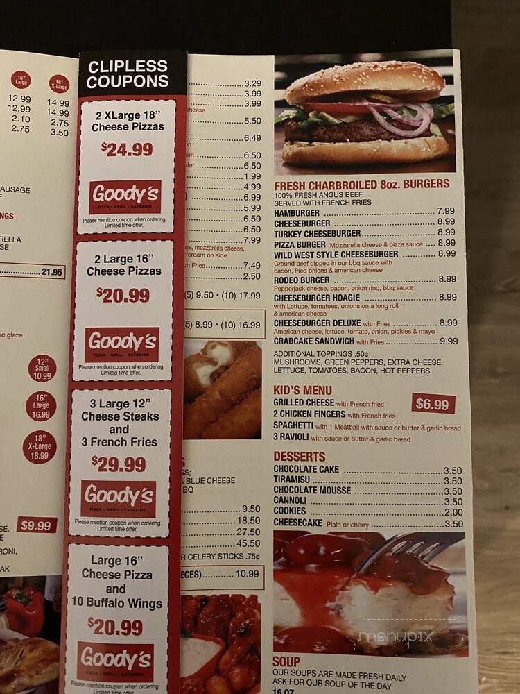 Goody's Pizza & Grill - Cinnaminson, NJ menu_pic