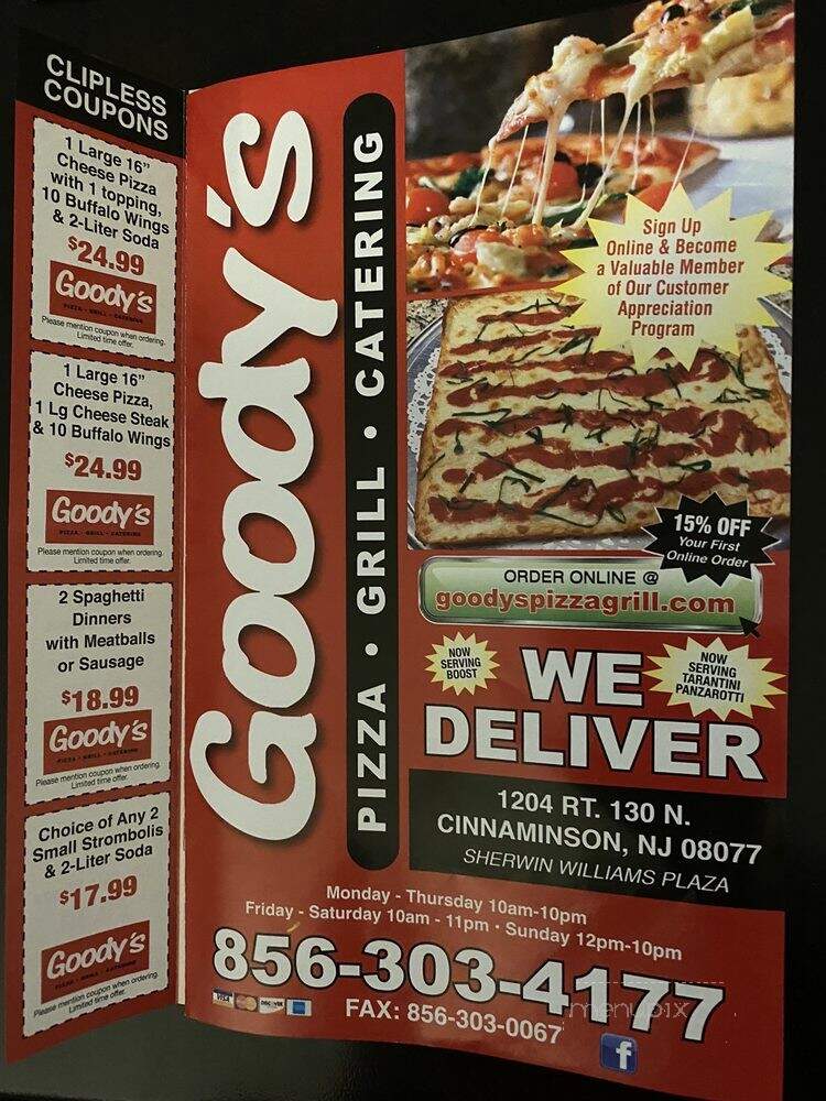 Goody's Pizza & Grill - Cinnaminson, NJ menu_pic