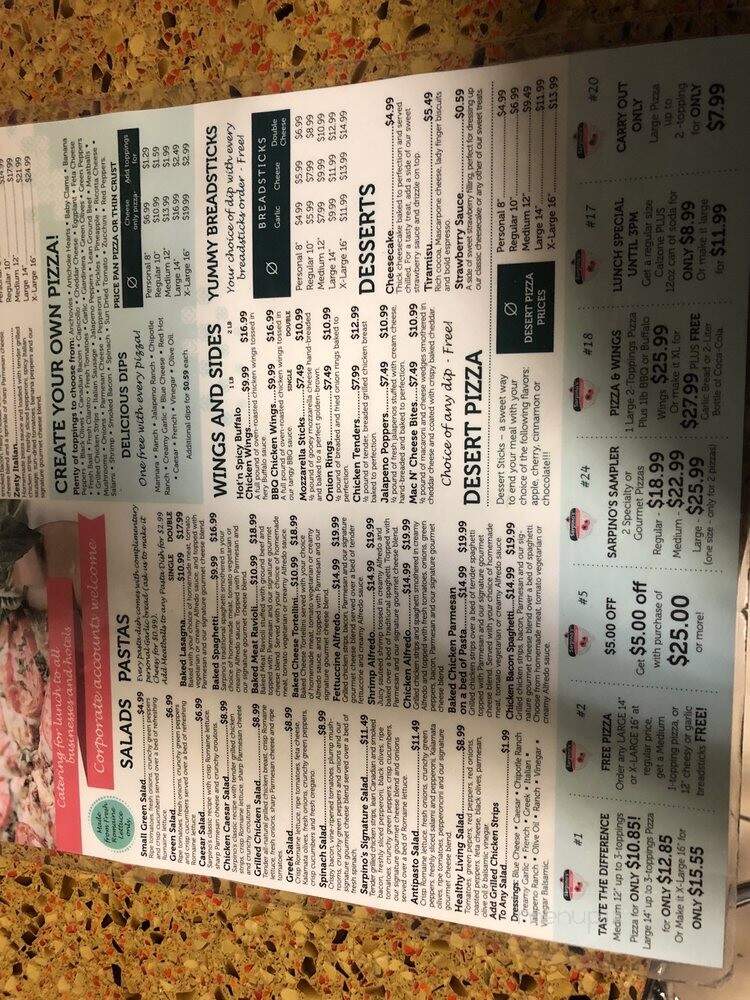 Sarpino's Pizzeria Midtown - Atlanta, GA menu_pic