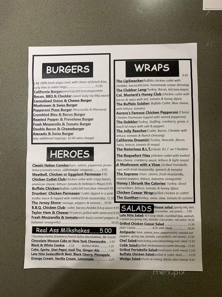 Late Nite Hackensack Pizza and Steak - Hackensack, NJ menu_pic