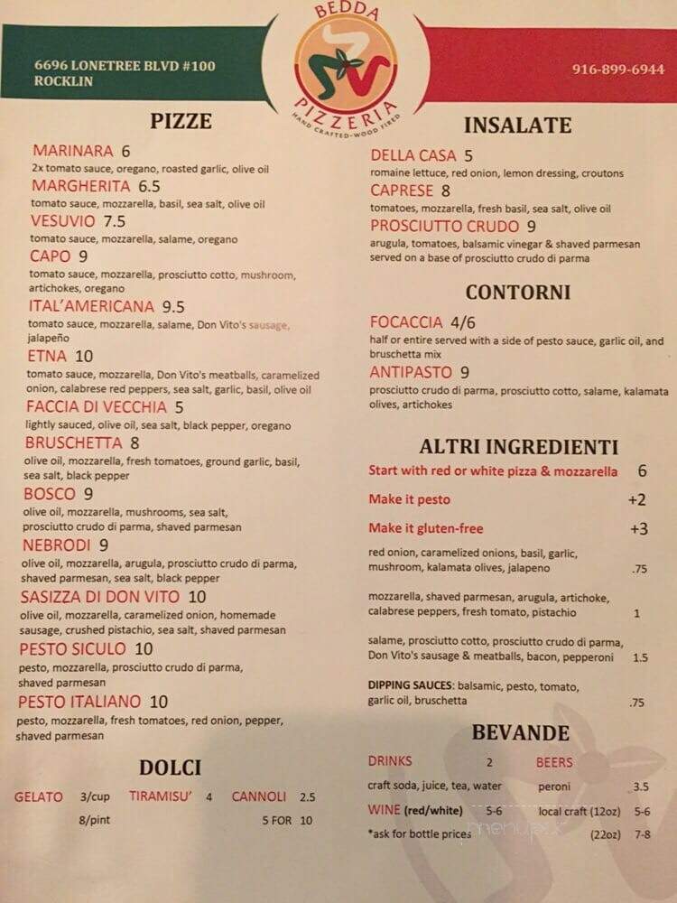 Il Pizzaiolo - Rocklin, CA menu_pic