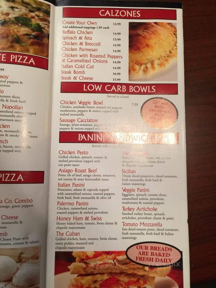 Panini Pizzeria - Middleton, MA menu_pic
