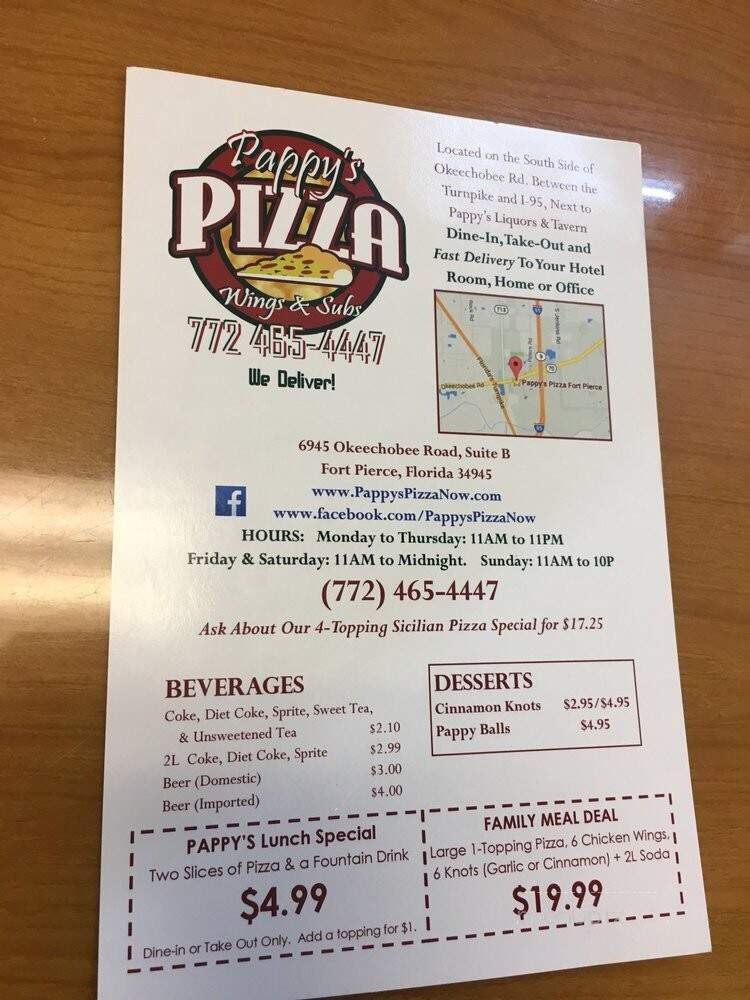 Pappy's Pizza - Fort Pierce, FL menu_pic