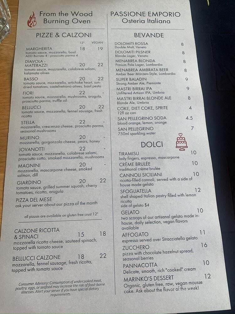 Passionepizza Hq - Berkeley, CA menu_pic
