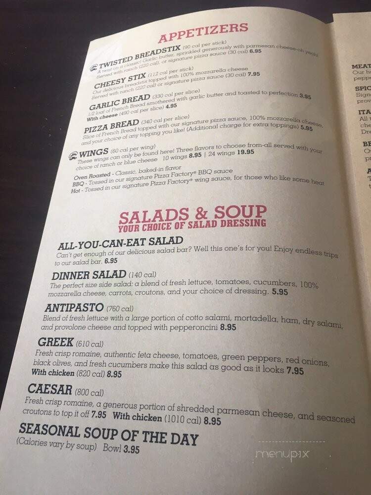 Atwater Pizza Factory - Atwater, CA menu_pic