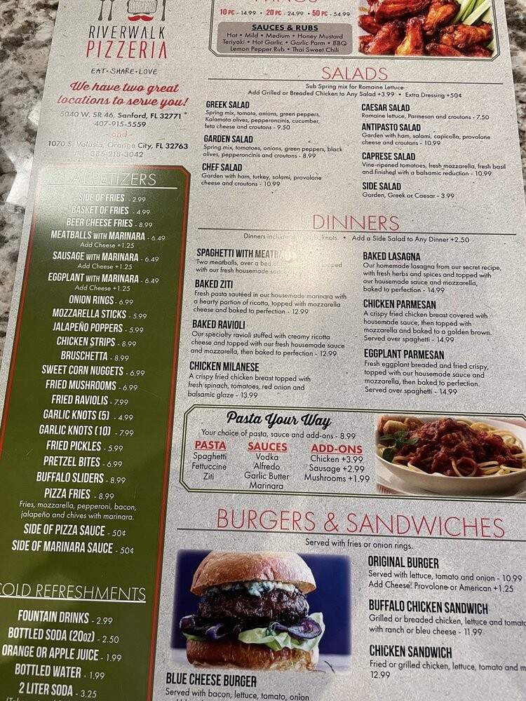 Riverwalk Pizzeria - Sanford, FL menu_pic