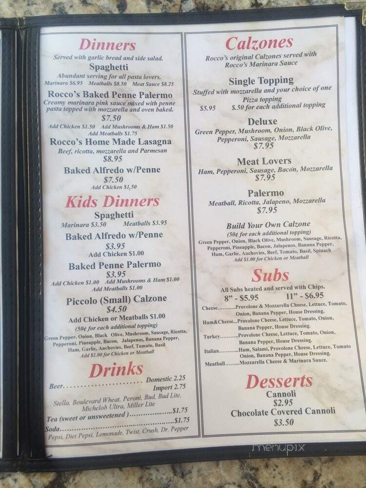 Rocco's Pizza - Springfield, MO menu_pic