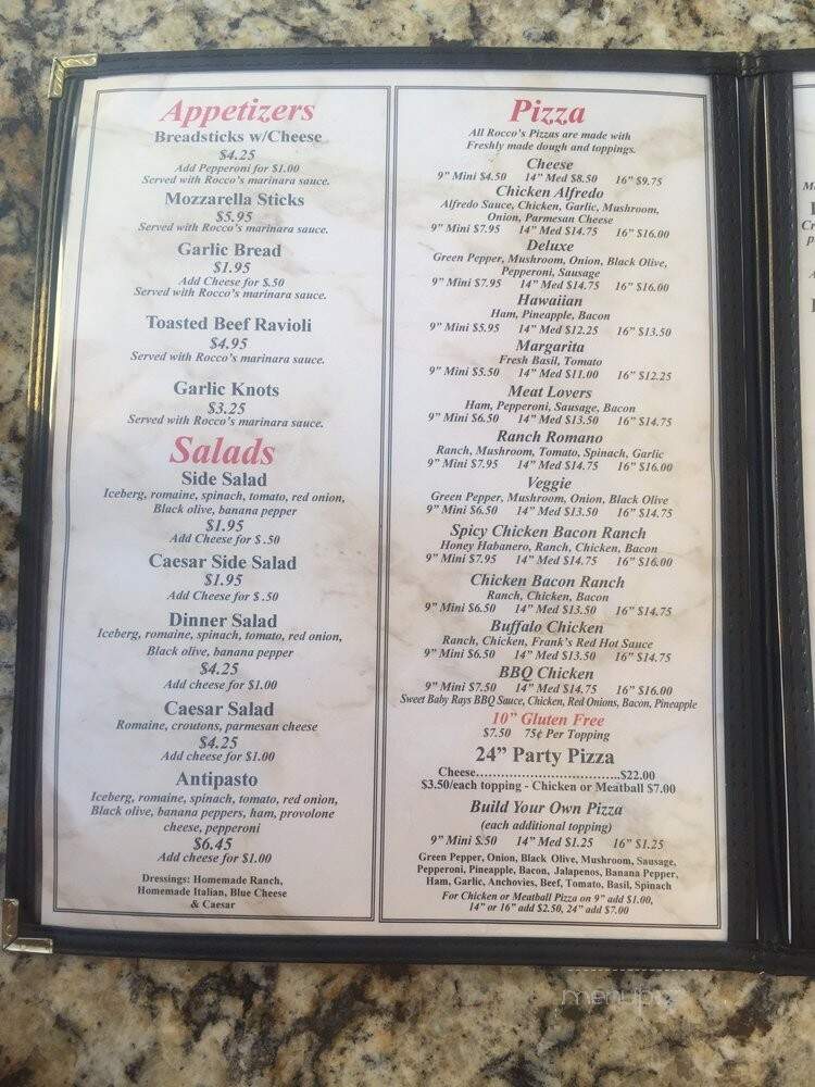 Rocco's Pizza - Springfield, MO menu_pic