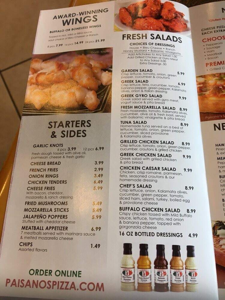 Paisano's Pizza - Alexandria, VA menu_pic
