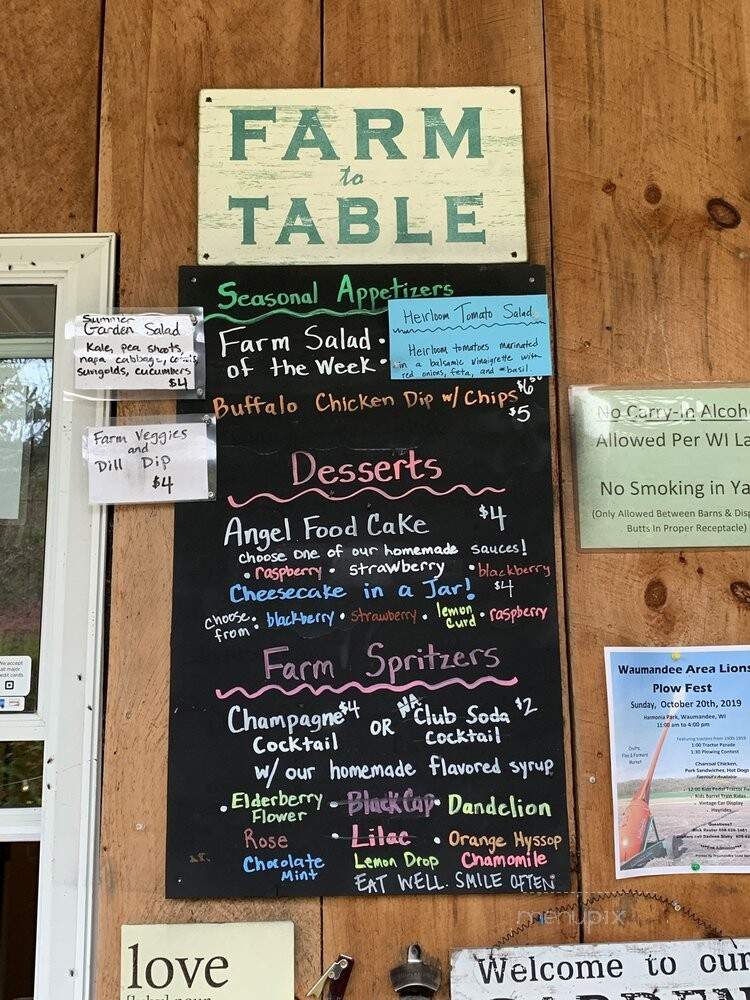 Suncrest Gardens Farm - Cochrane, WI menu_pic