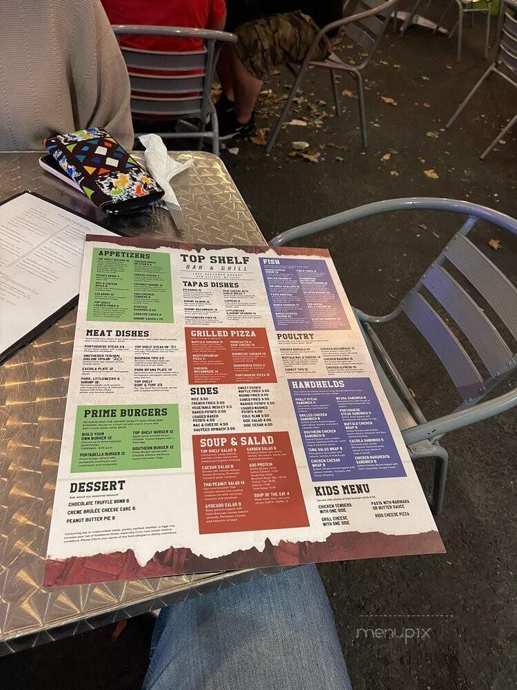 Top Shelf Bar & Grill - New Bedford, MA menu_pic