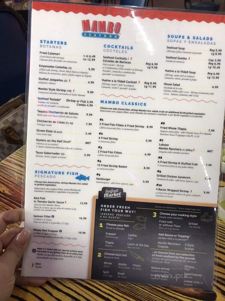 Mambo Seafood - McAllen, TX menu_pic
