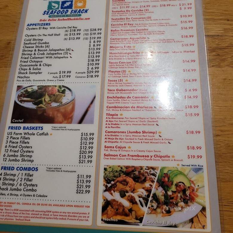 Marisco's Seafood Shack - Dallas, TX menu_pic