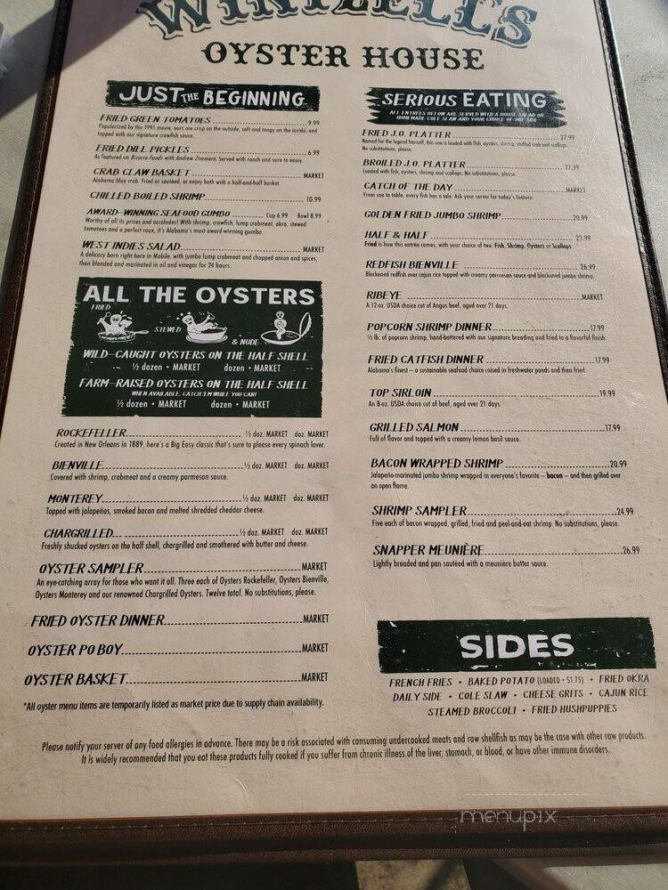 Wintzell's Oyster House - Mobile, AL menu_pic