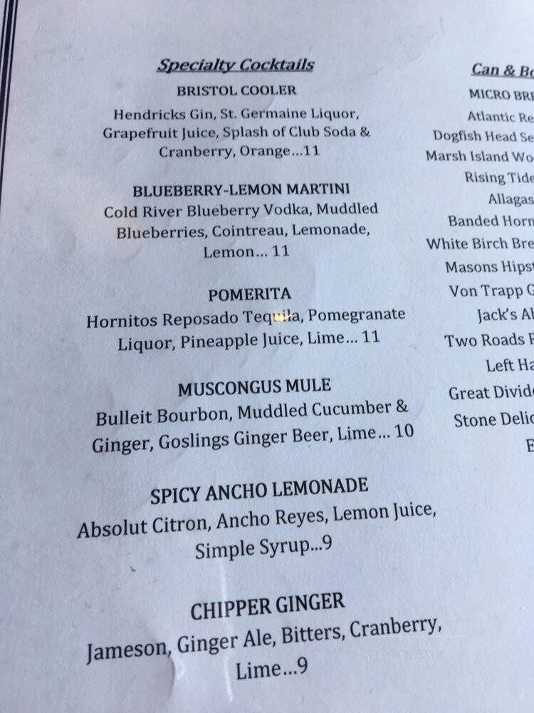 Anchor Restaurant - Bristol, ME menu_pic