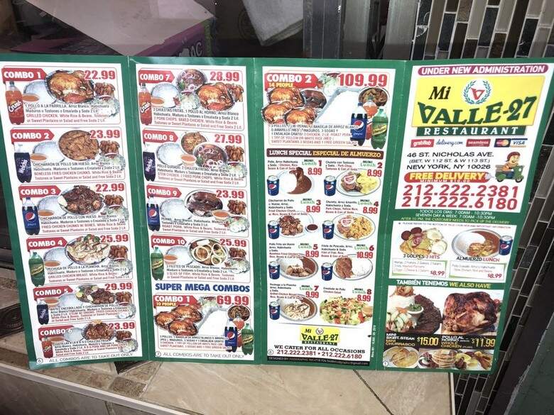 Que Rico Pollo Rstrnt & Grill - New York, NY menu_pic