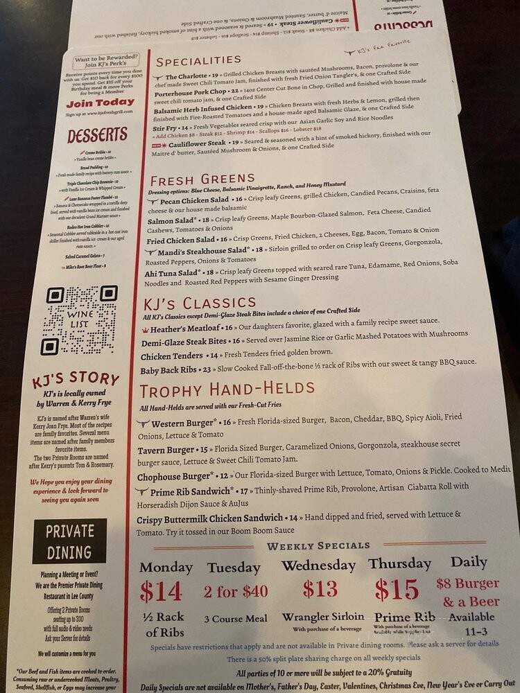 K J's Fresh Grill - Fort Myers, FL menu_pic